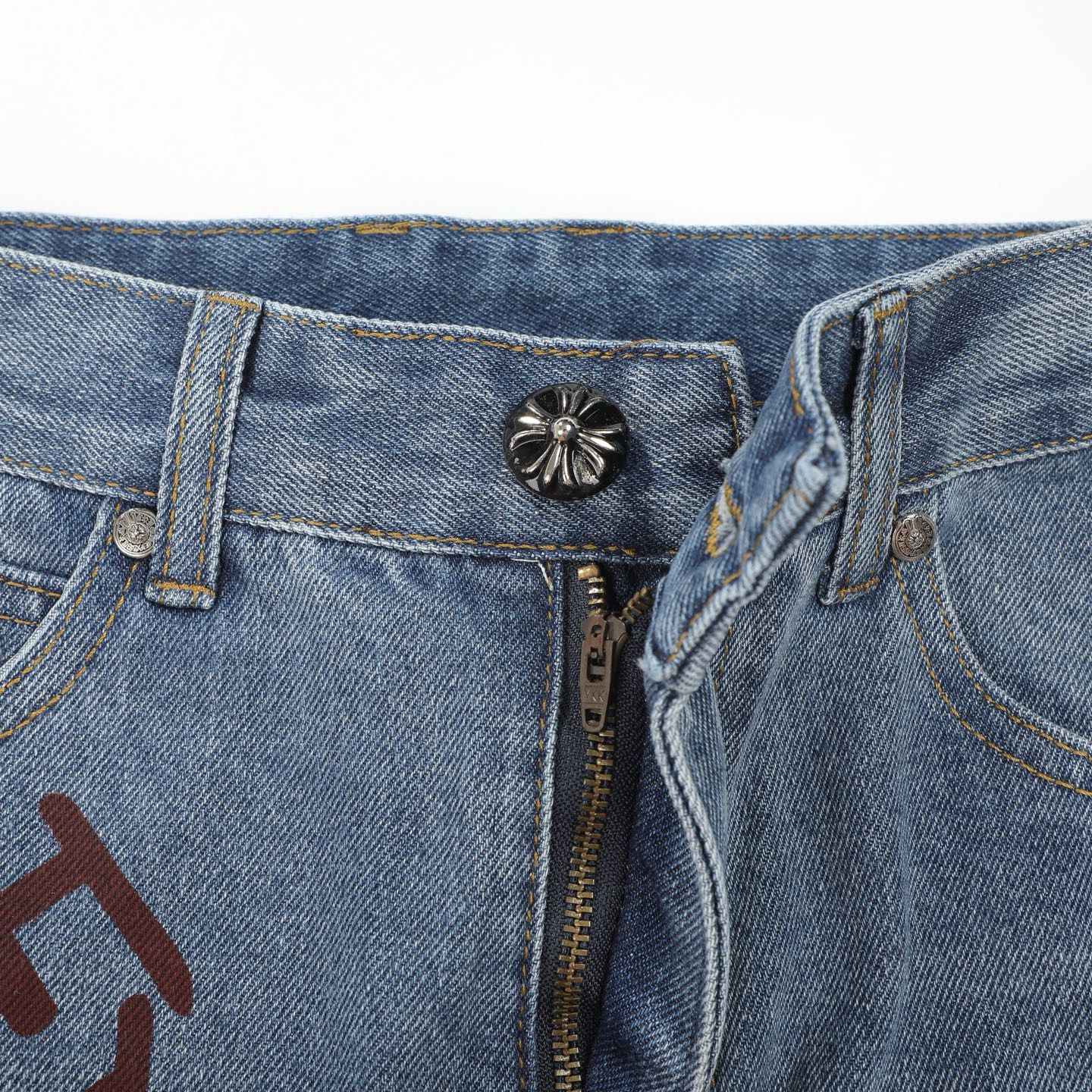 Chrome Hearts American street art cross with straight shaft Pants W1