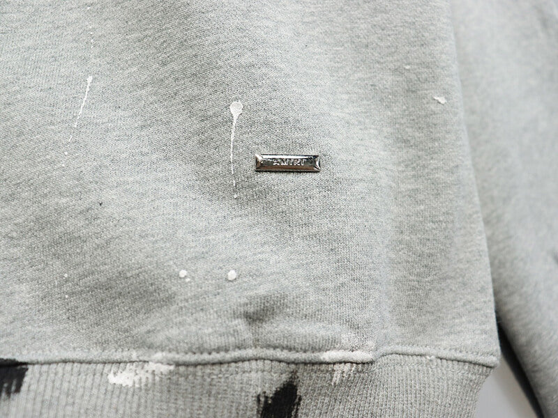 Amiri Paint Splatter Hoodie Grey