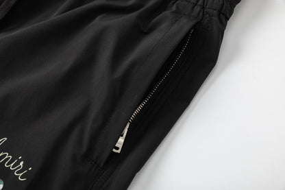 AMIRI Pool Cue Straight-Leg Mid-Length Logo-Print Swim Shorts