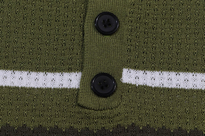 AMIRI Striped Pointelle-Knit Polo Shirt