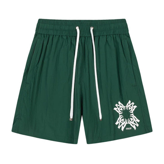 AMIRI Straight-Leg Mid-Length Logo-Print Swim Shorts
